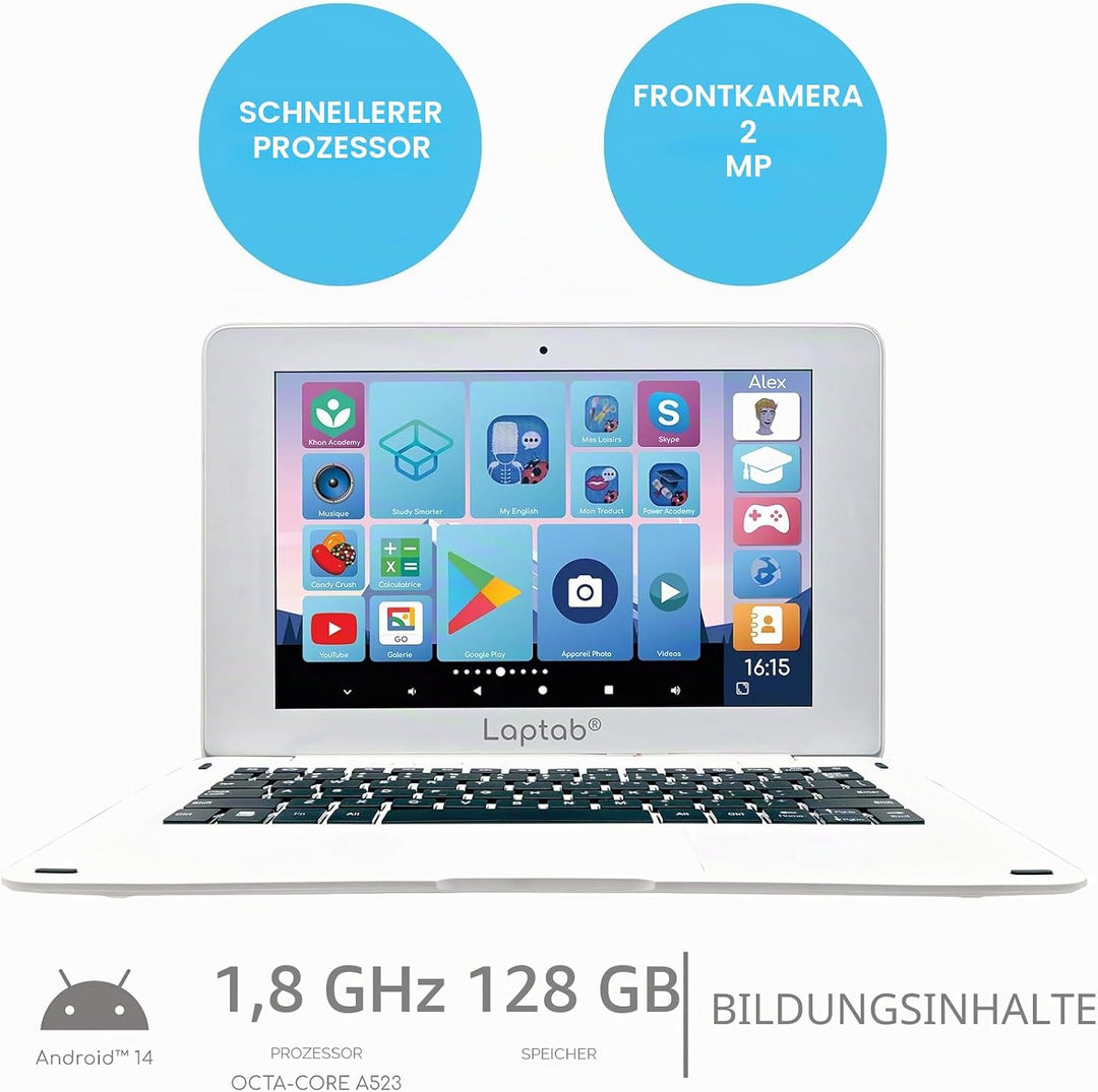 Lexibook, LAPTAB® 11 Laptop mit Touchscreen, für die ganze Familie, Lern- und Spielinhalte, funktion