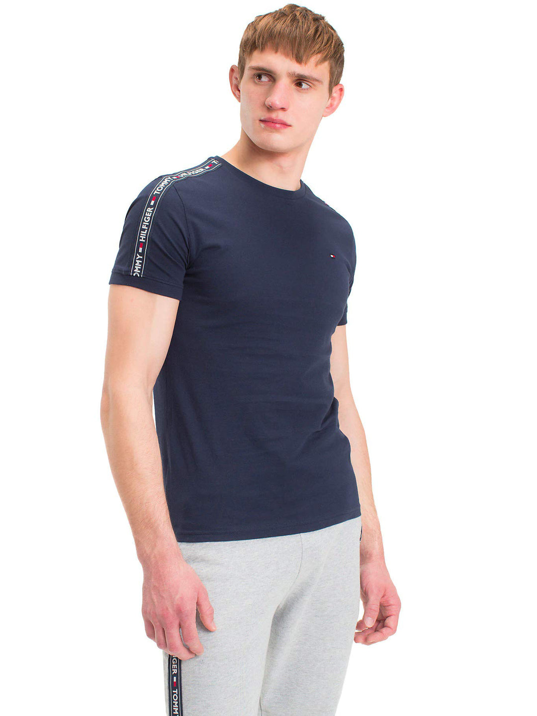 Tommy Hilfiger Herren T-Shirt Kurzarm Rundhalsausschnitt S Blau (Navy Blazer), S Blau (Navy Blazer)