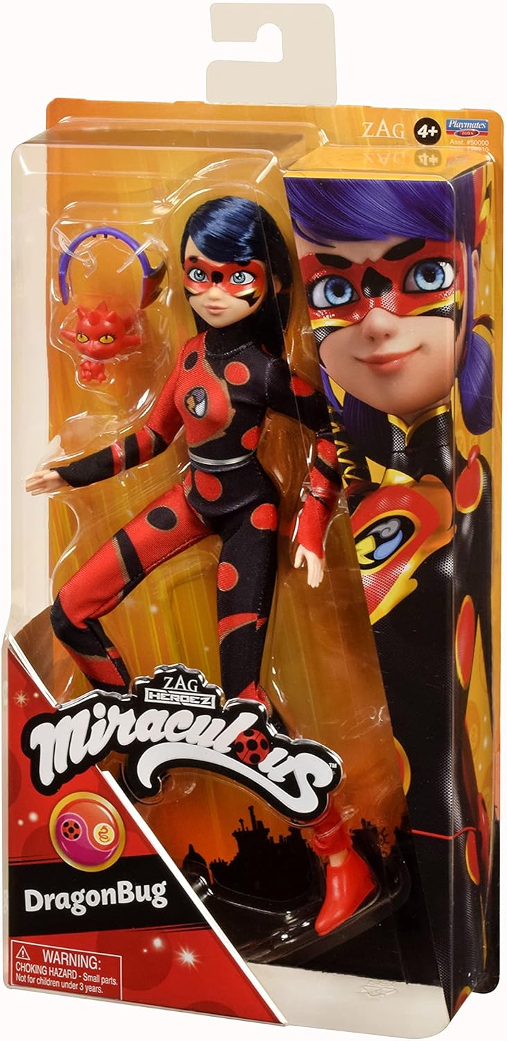 BANDAI - Miraculous Ladybug - Puppe - Dragon Bug - Ankleidepuppe mit Gelenken 26 cm - Superhelden-Pu