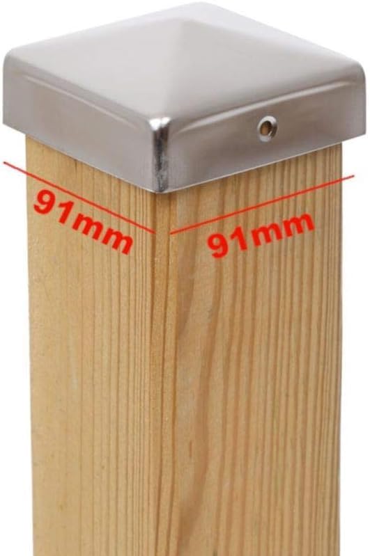 4 x PFOSTENKAPPE PYRAMIDE 91 x 91 MM EDELSTAHL 4 91 x 91 mm, 4 91 x 91 mm