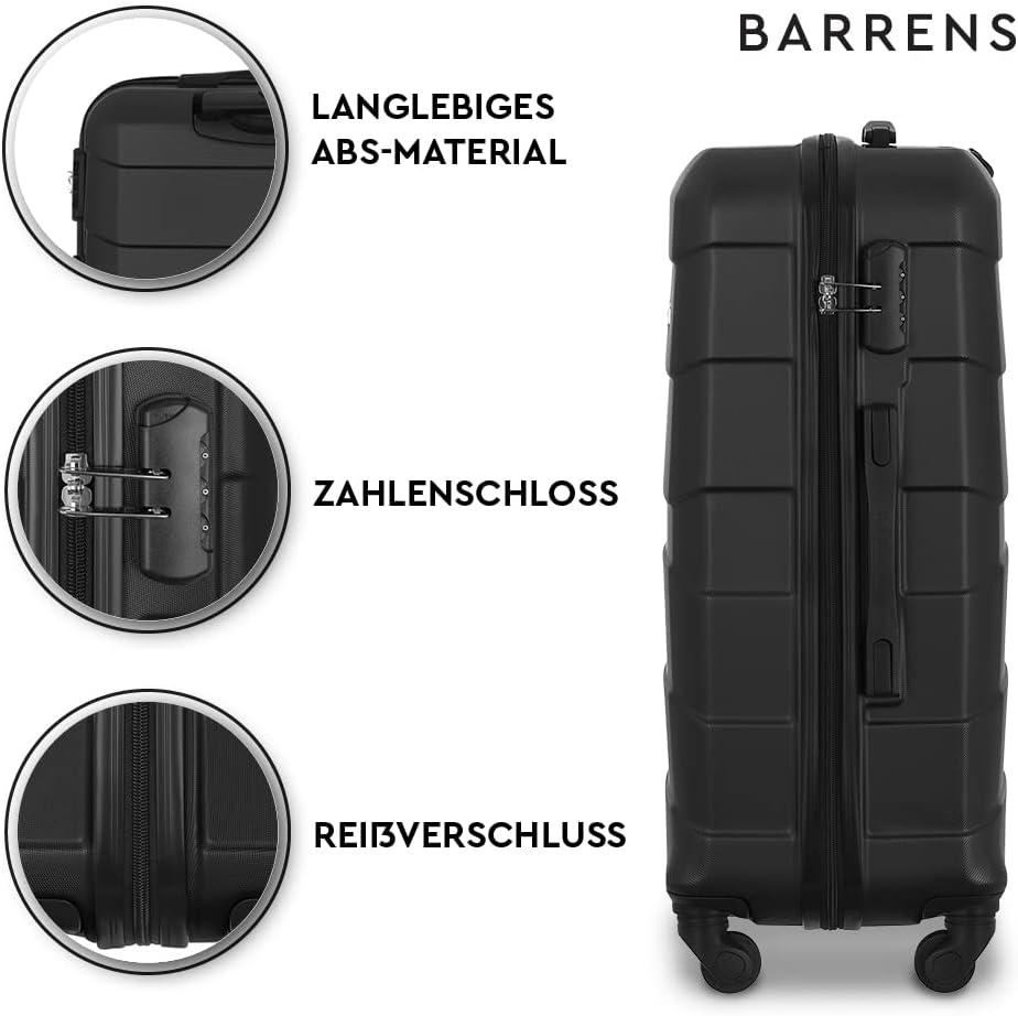 BARRENS Mittel Koffer | Aufgabegepäck | 66x46x26 cm | 60 L | Hochschlagfestes ABS-Material | Chiffri