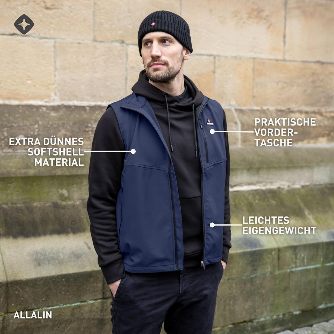 Höhenhorn Allalin Herren leichte Weste Softshell Outdoor Jogging Softshellweste Jacke L Dunkelblau,