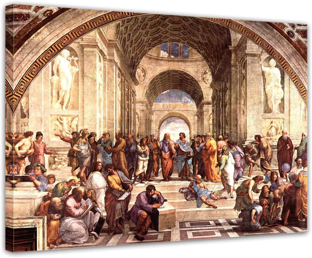 Bilderdepot24 Bild auf Leinwand | Raffael - Die Schule von Athen in 70x50 cm als Wandbild | Wand-dek