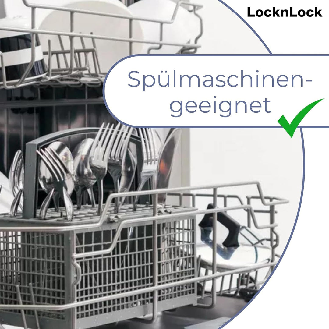 LocknLock TO GO Lunchbox mit Fächern 1,2L, Bento Box Erwachsene mit Sandwicheinsatz, Toppingtray, Me