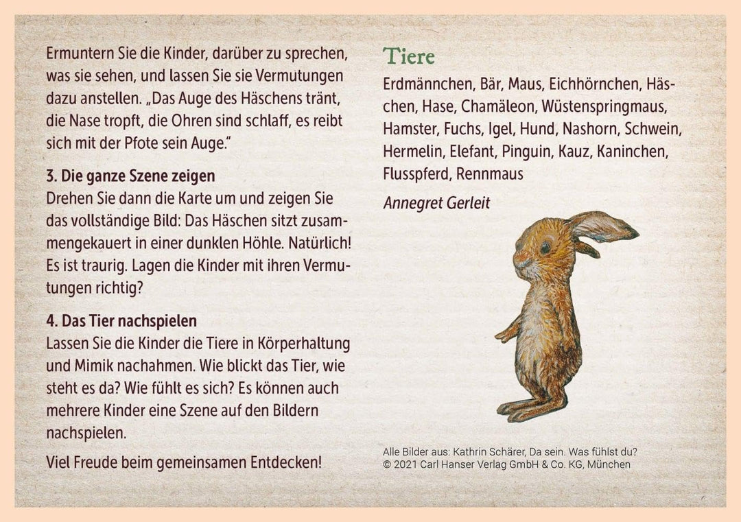 Da sein. Was fühlst du?: 30 tierische Wendebildkarten zu Gefühlen und Empfindungen. Stimmungen benen