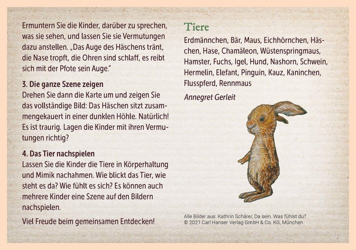 Da sein. Was fühlst du?: 30 tierische Wendebildkarten zu Gefühlen und Empfindungen. Stimmungen benen