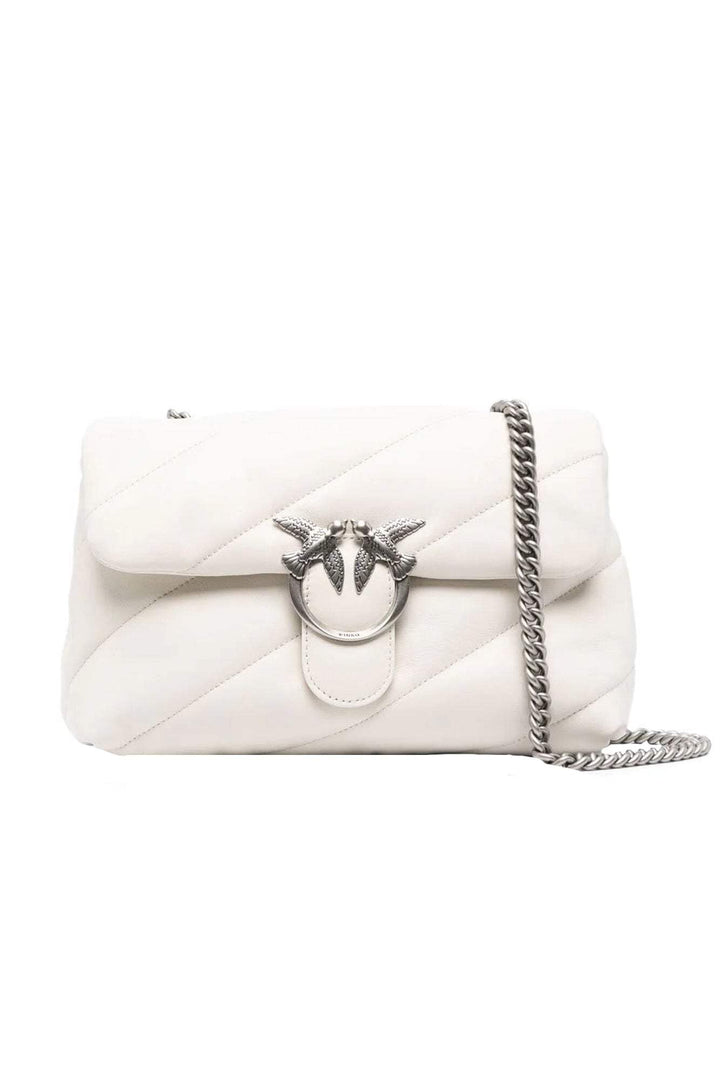 Pinko Damen Love Classic Puff Cl Sheep Nap Handtasche Z14o_bianco Seta-old Silver, Z14o_bianco Seta-