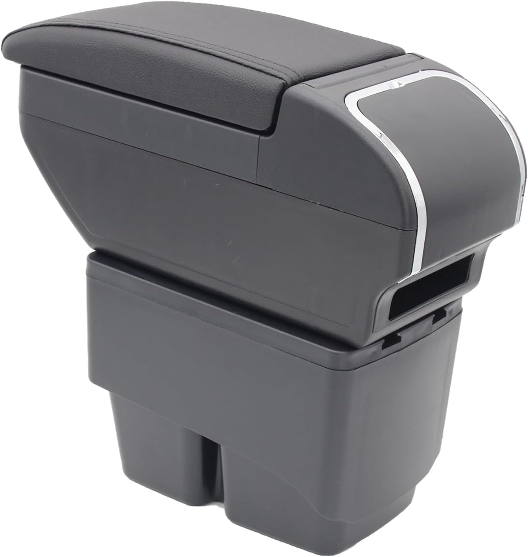 KAERGK Auto Armlehne für Ford Fiesta 2009-2017 Doppelschicht Mittelkonsole Grosse Aufbewahrungsbox m