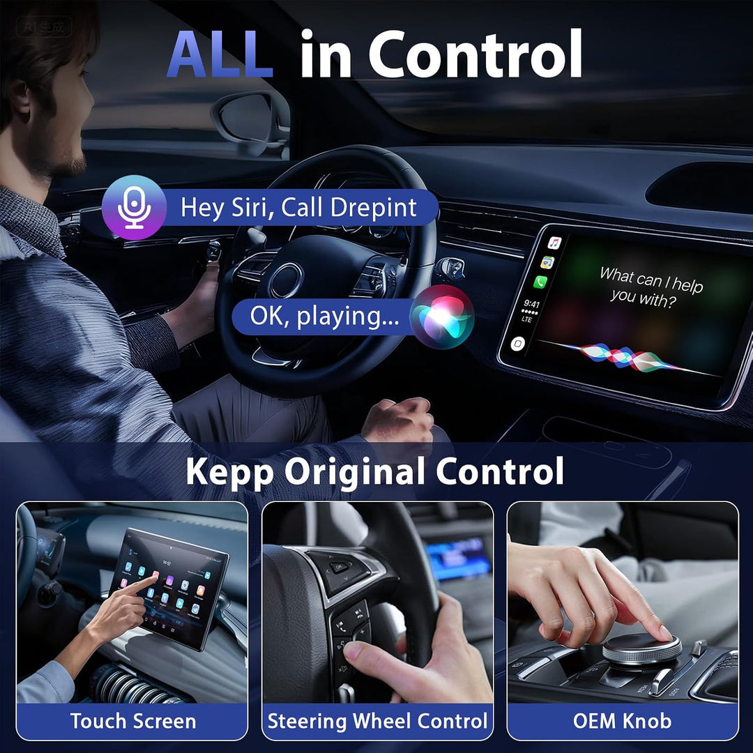 Wireless Carplay Adapter, 2 in 1 Carplay Wireless Adapter mit RGB Beleuchtung, Upgrade auf kabellose