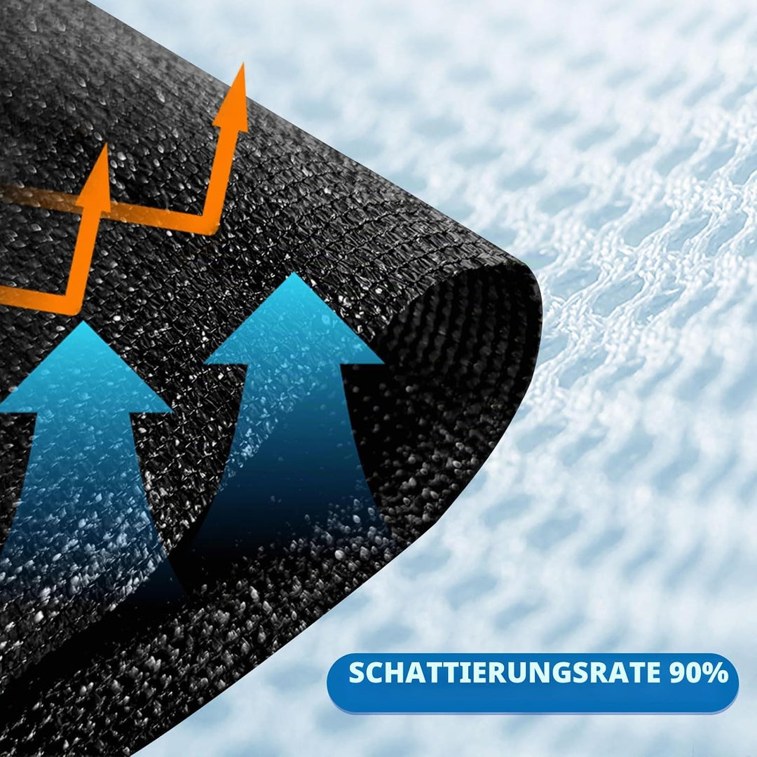 2 x 10m Garten Schattierungsnetz Schattiernetz, Schattennetz mit Ösen 95% UV-Beständiges, für Garten