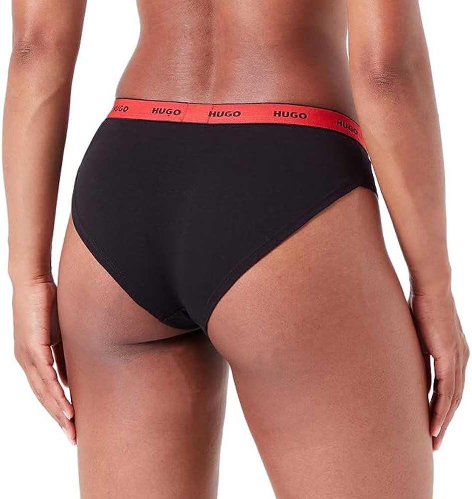 HUGO Damen Triplet Stripe Brief, Black5