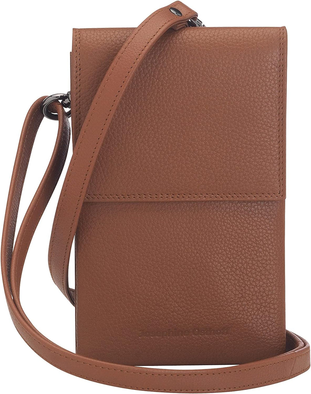 Josephine Osthoff Handy Umhängetasche mit Karten- und Sichtfach, handgemacht aus 100% Echtleder, Cro