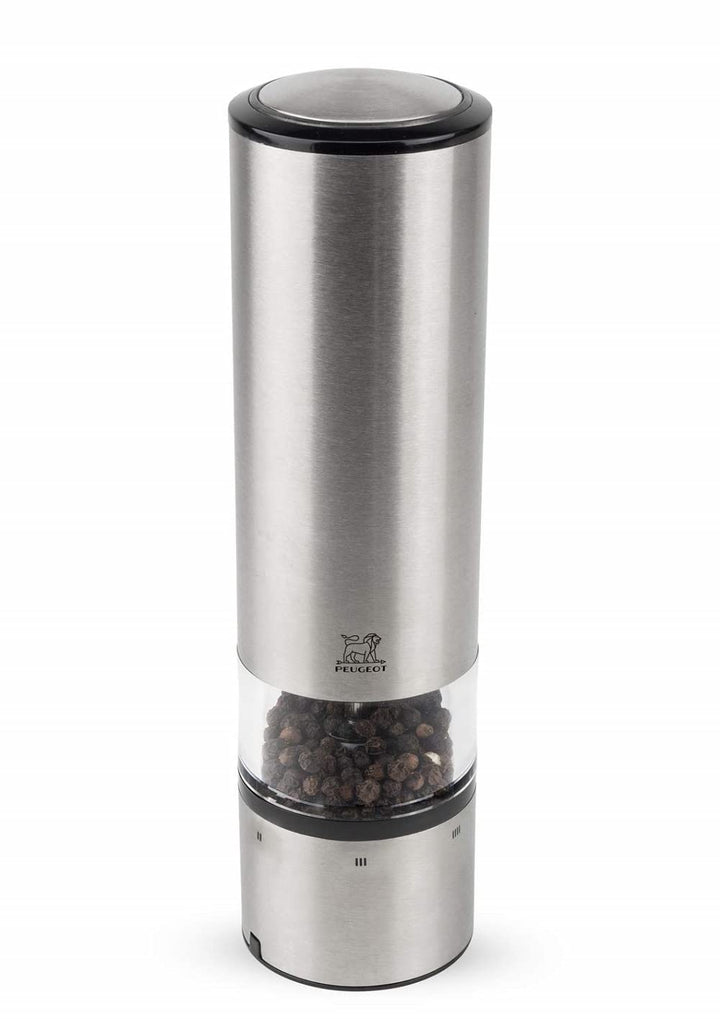 PEUGEOT - Elektrische Pfeffermühle Elis Sense u‘Select 20 cm + Pfefferfläschen mit Einfülltrichter -