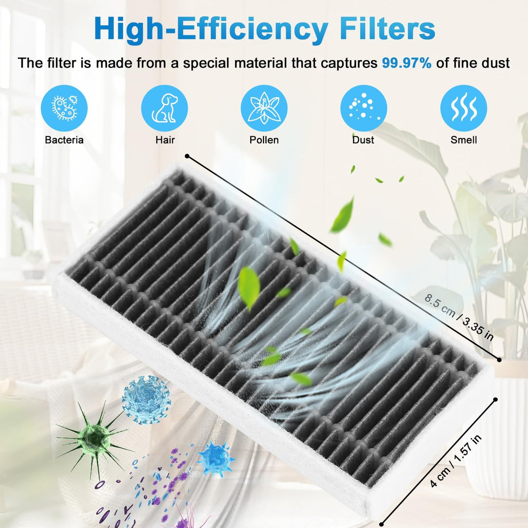 Zubehörset für ECOVACS DEEBOT T80 Omni Saugroboter, 1 Hauptbürste, 2 Rolle Wischtücher, 4 HEPA-Filte