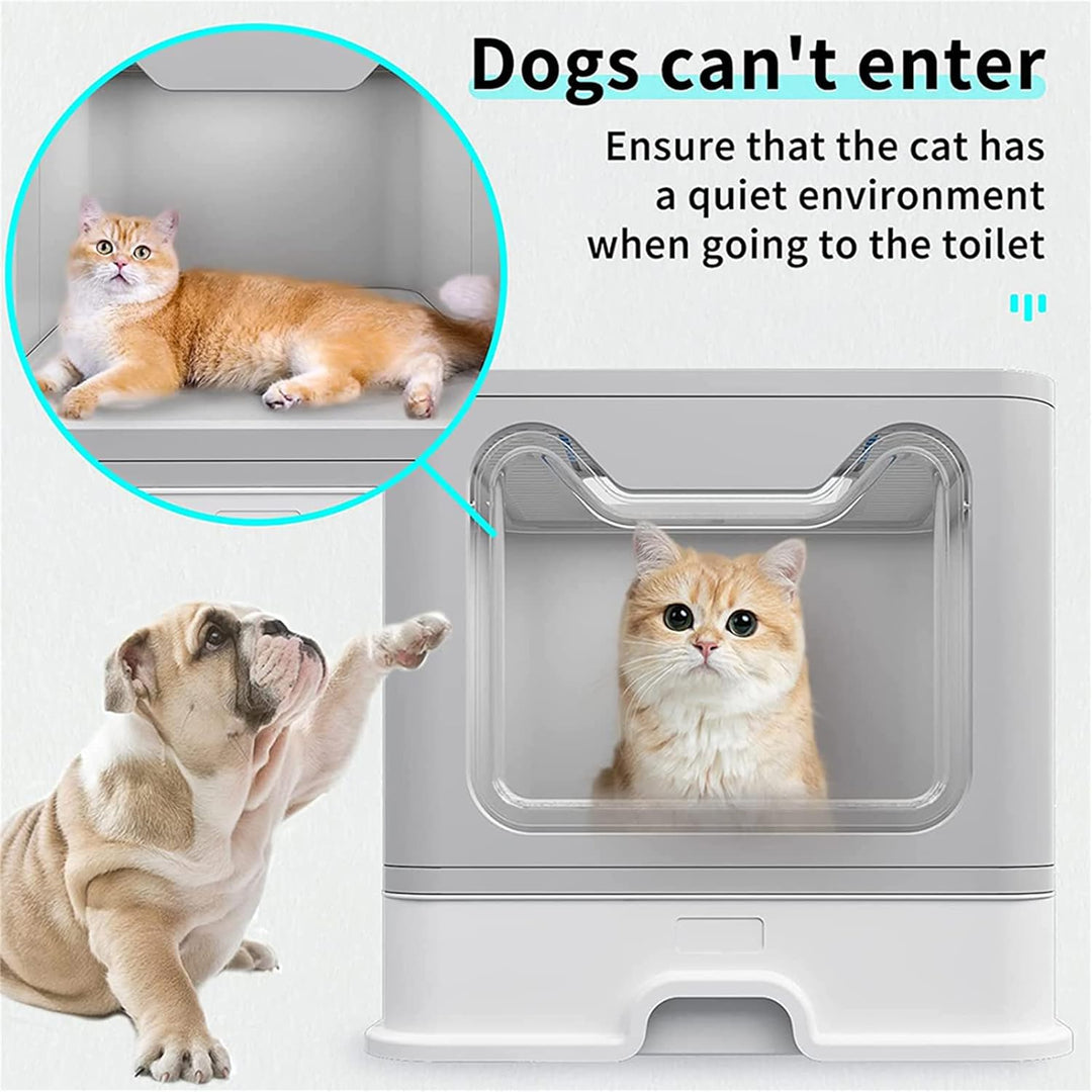 Homewell Katzentoilette mit Deckel und Schaufel, Katzenklo Schrank Schublade Design, Multifunktional