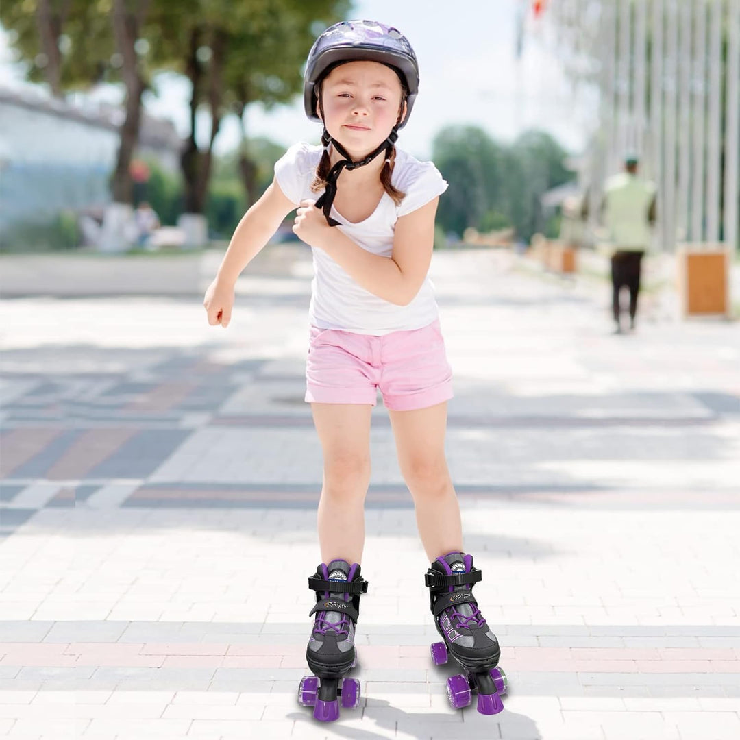 Nattork Kinder Rollschuhe für Mädchen, Jungen und Anfänger, 4 Grössen Verstellbare Rollschuhe mit Le