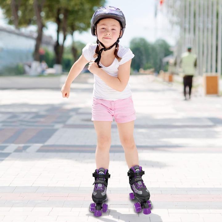 Nattork Kinder Rollschuhe für Mädchen, Jungen und Anfänger, 4 Grössen Verstellbare Rollschuhe mit Le