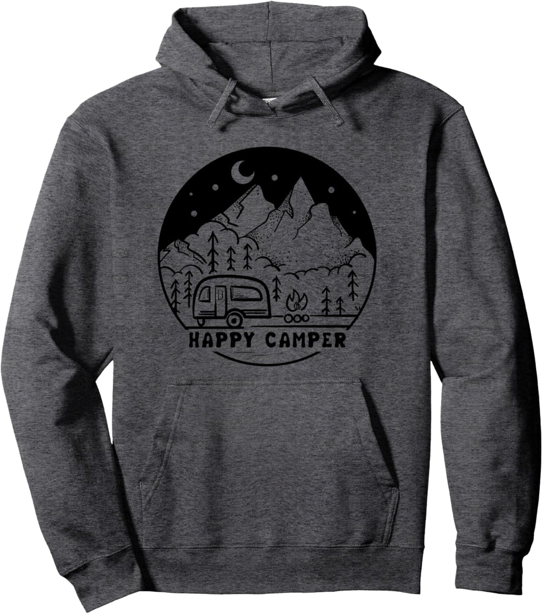 Happy Camper Natur Wildnis Wandern Pullover Hoodie