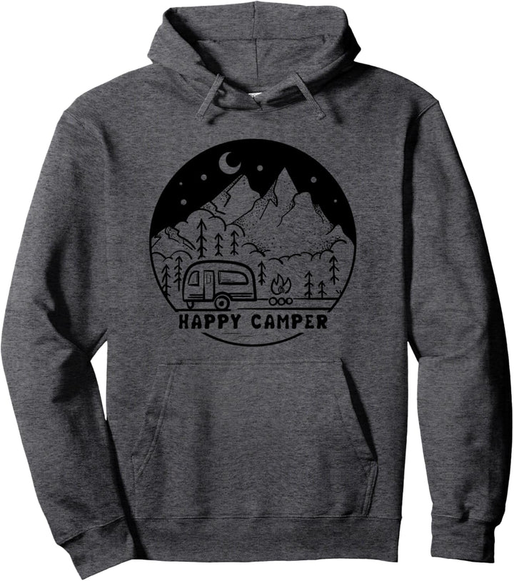 Happy Camper Natur Wildnis Wandern Pullover Hoodie
