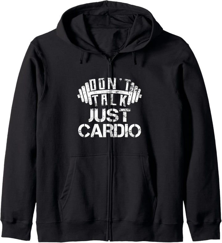 Don't Talk Just Cardio Funny Fitness Kapuzenjacke