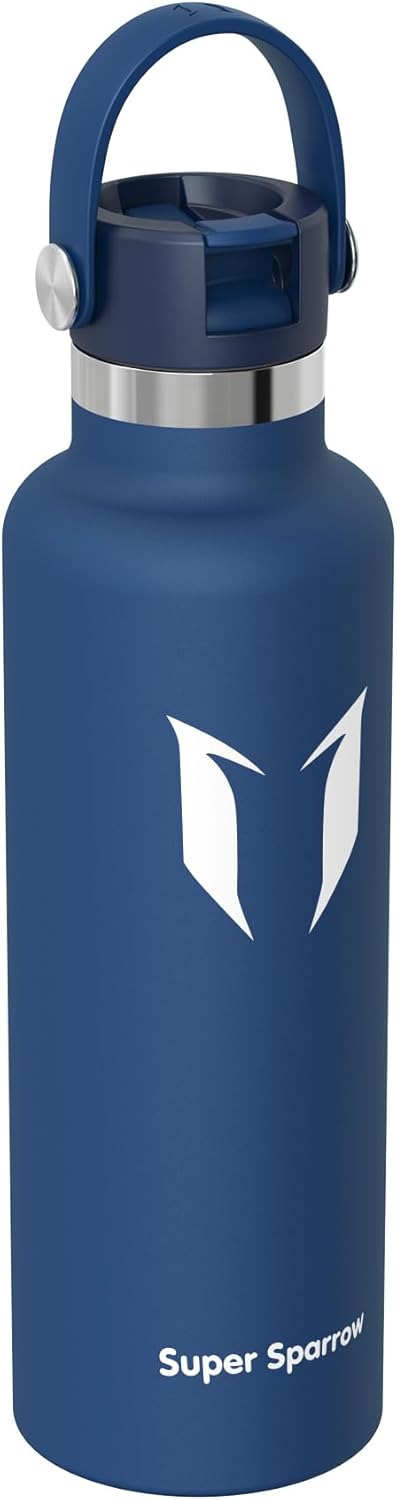 Super Sparrow Trinkflasche Edelstahl - Thermobecher - 350ml, 500ml, 750ml, 1L - FlipFlow Trinkflasch
