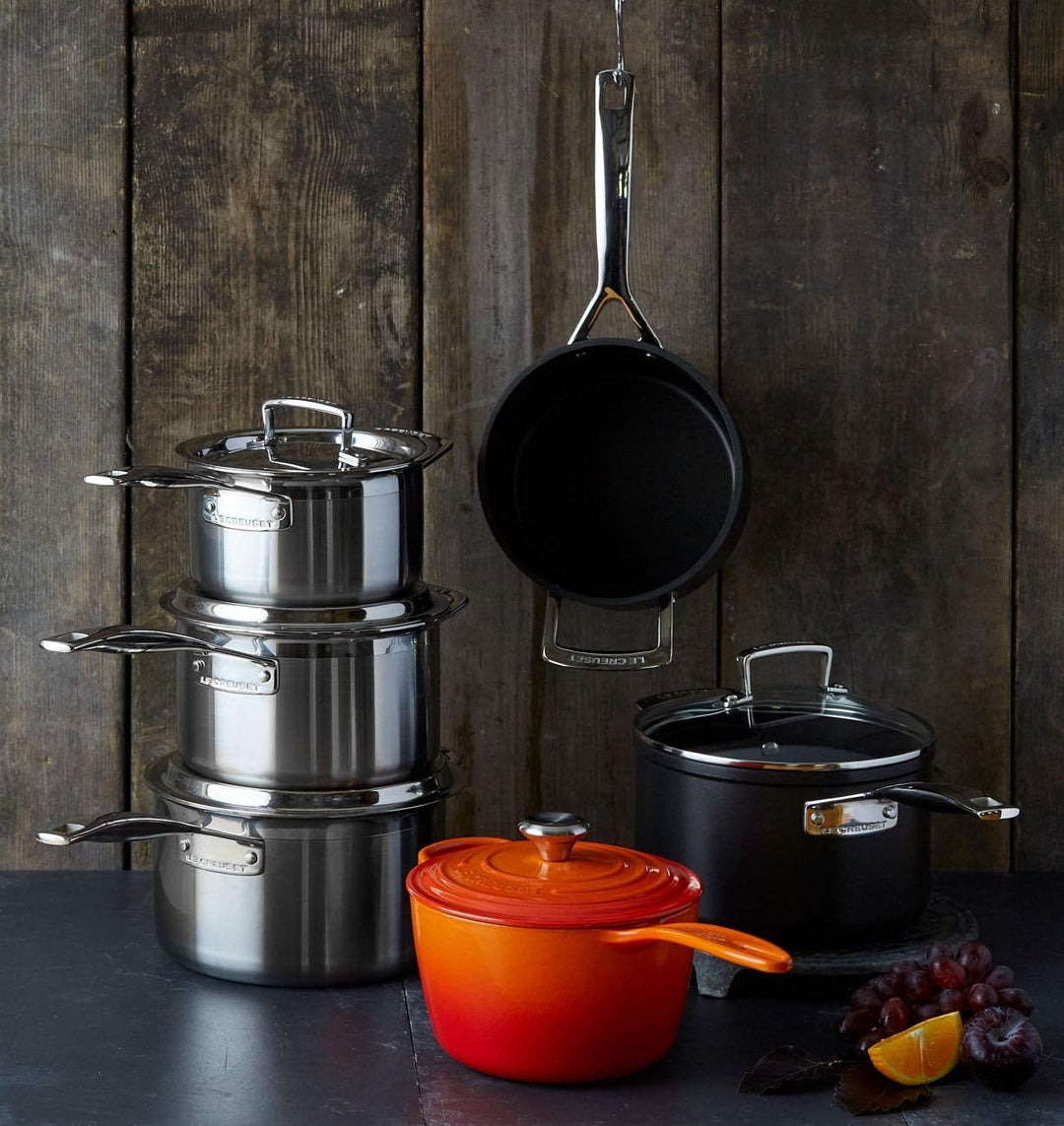 Le Creuset Aluminium-Antihaft Profitopf, Ø 20 cm, Für alle Herdarten inkl. Induktion geeignet, Anthr