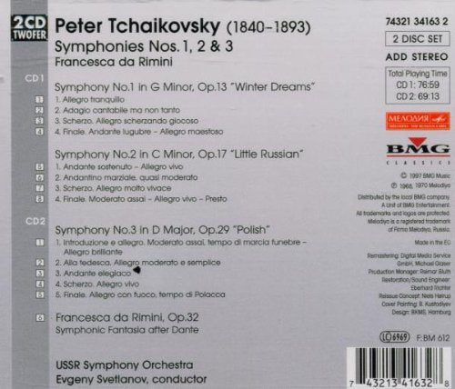 Symphonien Nr. 1-3, Francesca da Rimini, Audio-CD
