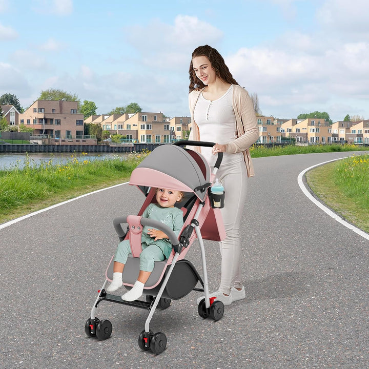 homewell Kinderwagen klappbar, Buggy Kinderbuggy, flache Liegeposition, Sportwagen Faltbar mit Siche