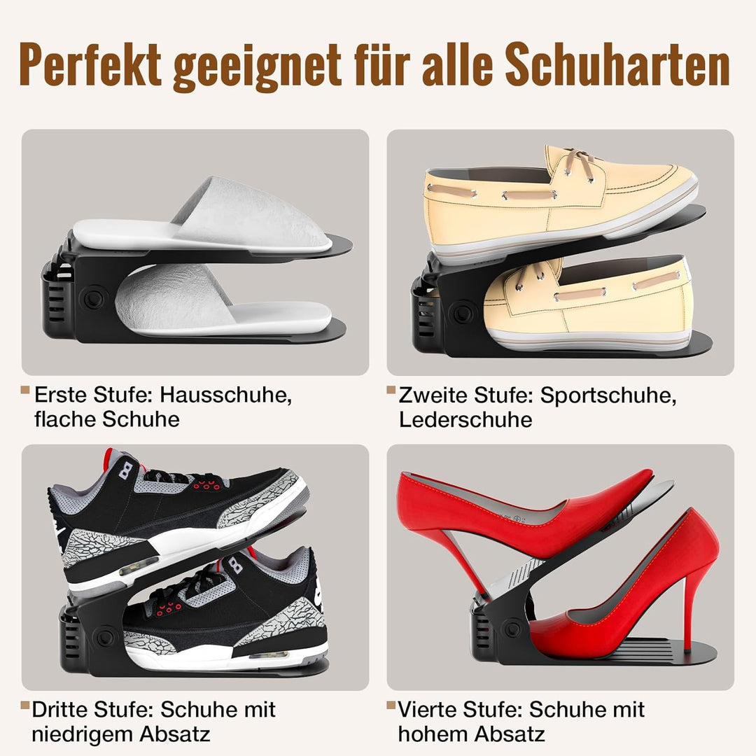20 Stück Schuhstapler Platzsparend, Schuhorganizer Schuhaufbewahrung Platzsparend, Rutschfestes Schu