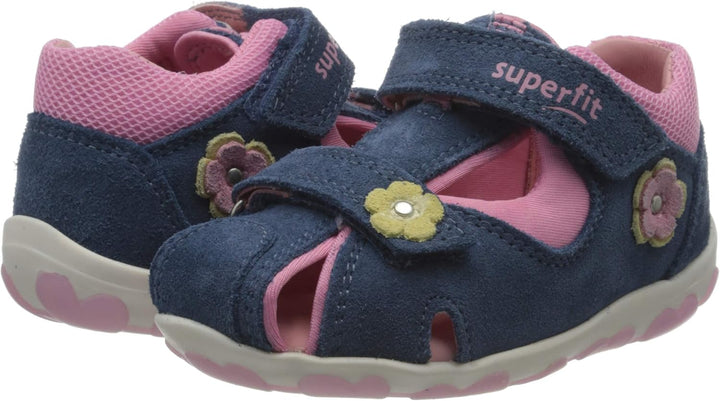 Superfit Baby Mädchen Fanni Sandalen 21 EU Blau Rosa 8000, 21 EU Blau Rosa 8000