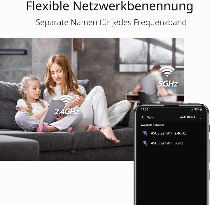 ASUS ZenWiFi XD4 Plus 2er Set AX1800 Whole-Home Mesh WiFi 6 System kombinierbarer Router (bis zu 306
