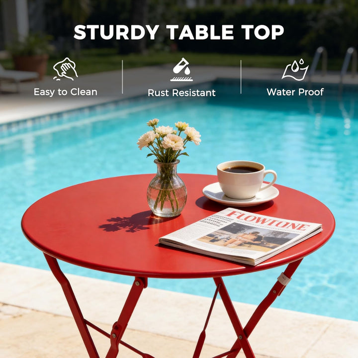 Grand patio Bistro Set 3 Stück, Gartenmöbel Set, Sitzgruppe 2 Stühle und 1 Tisch, Premium Stahl, Kla