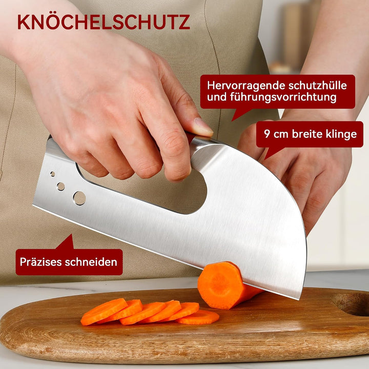 Plys Küchenmesser Scharfe Fleischmesser: 21CM Profi Kochmesser mit Rutschfestem Griff und Kräutersch