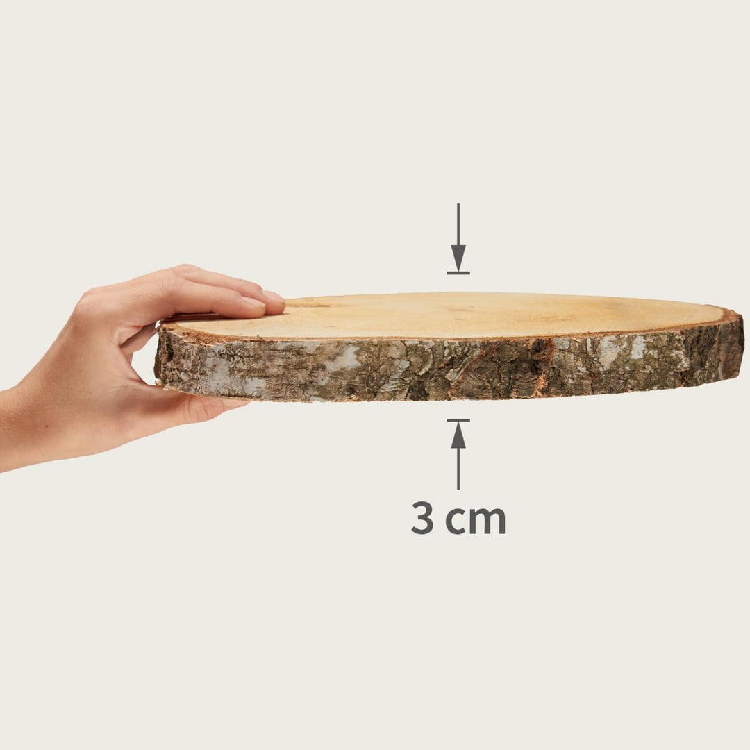 Grosse Holzscheiben in 30 cm (28-32cm) Durchmesser für DIY Basteln und Dekorieren - 2 Stück runde Bi
