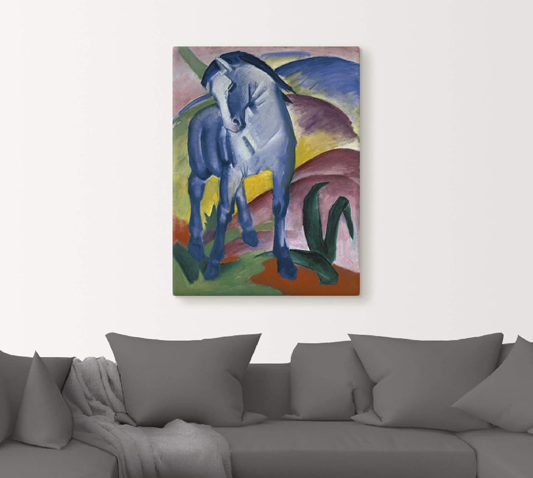 ARTland Leinwandbild Wandbild Bild auf Leinwand 45x60 cm Wanddeko Landschaften Berge Tiere Blaues Pf