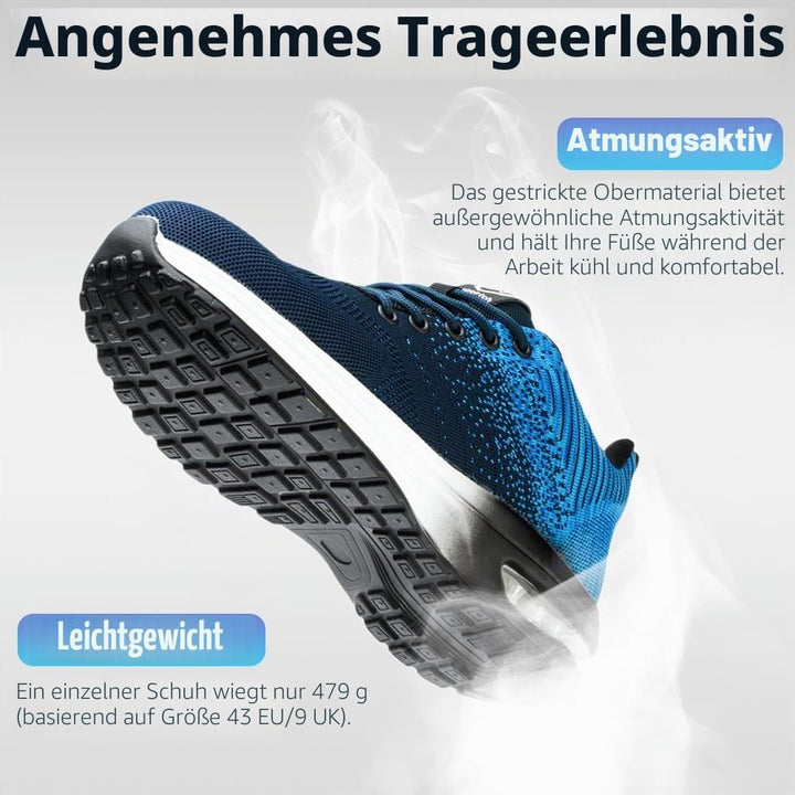 Nasogetch Sicherheitsschuhe Damen Herren Stahlkappenschuhe Arbeitsschuhe Sportlich Atmungsaktiv 39 E
