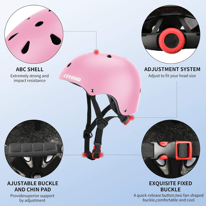 CELOID Kinder Fahrradhelm, Kleinkind Skateboard Helme für Alter 3-5-8-10-16 Jahre Jungen Mädchen, ve