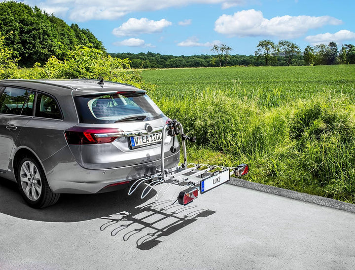 EUFAB 11514 Fahrradträger LUKE, E-Bike geeignet, Diebstahlschutz, für 4 Fahrräder, für Anhängerkuppl