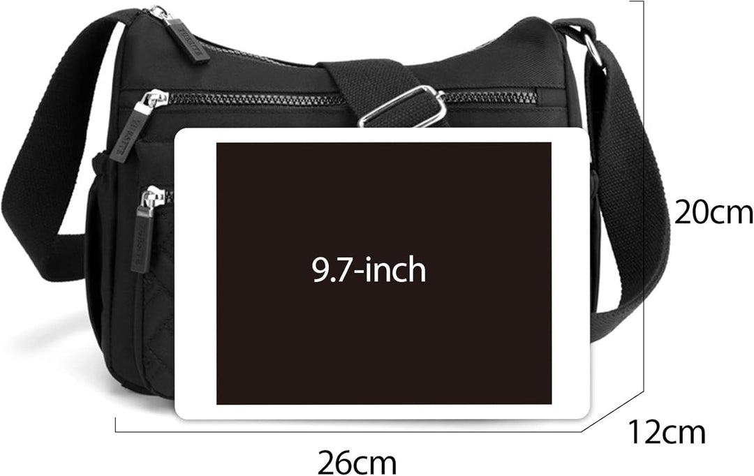 NOTAG Nylon Umhängetasche Damen, Wasserdicht Casual Schultertasche Mehrere Taschen Messenger-Tasche