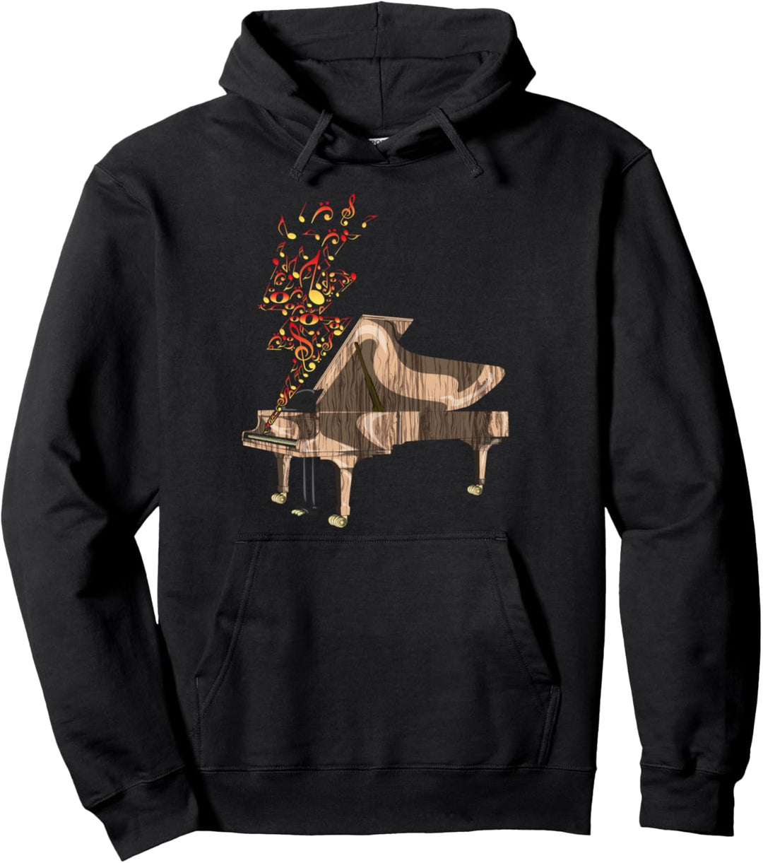 Flügel Notenschlüssel Pianist Musik Geschenk Klavier Pullover Hoodie
