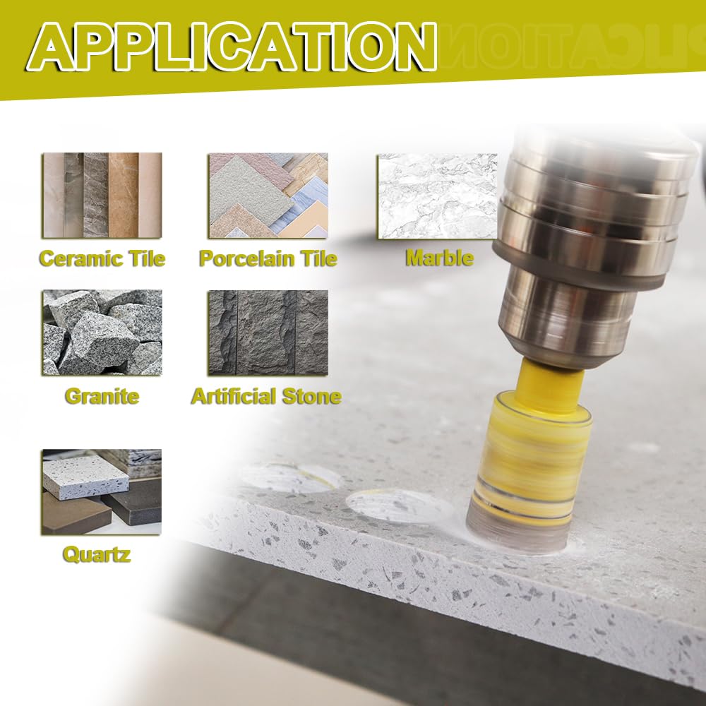 Diamant Bohrkrone 10 Stücke (6/6/8/20/25/35/45/50/65mm+50mm Diamant Fasenbohrer) Fliesenbohrer mit D