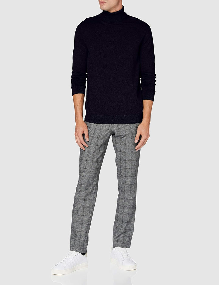Selected Homme Male Pullover Langarm Rollkragen, Blau (Navy Blazer/Melange)