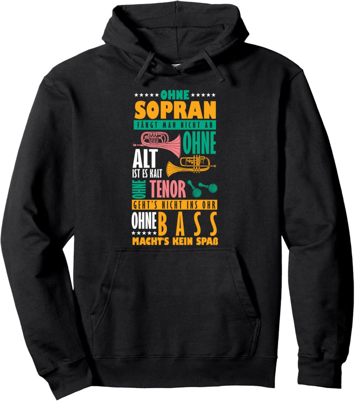 Sopran Alt Alto Tenor Bass Spass Musik Musikalisch Geschenk Pullover Hoodie