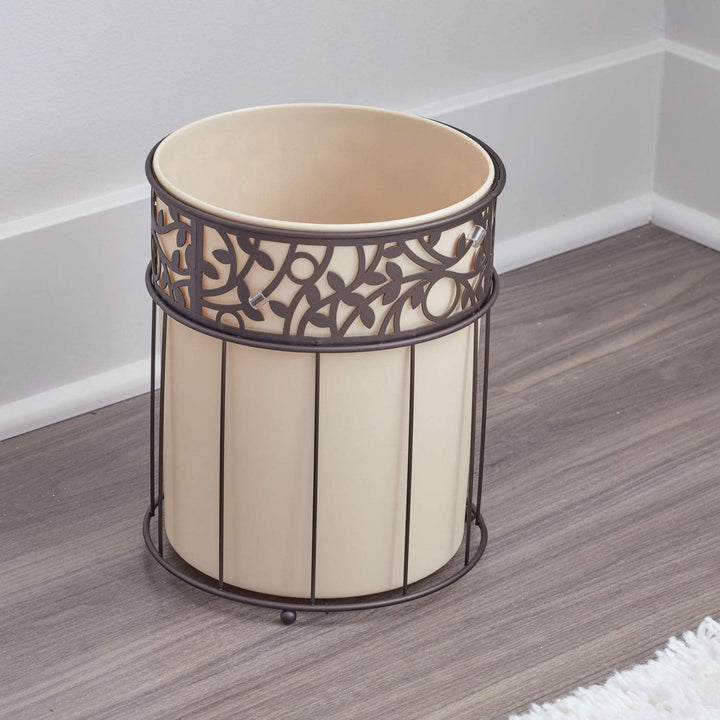 iDesign 86941EU Vine Abfalleimer, vanille / bronze, Vanille / Bronze