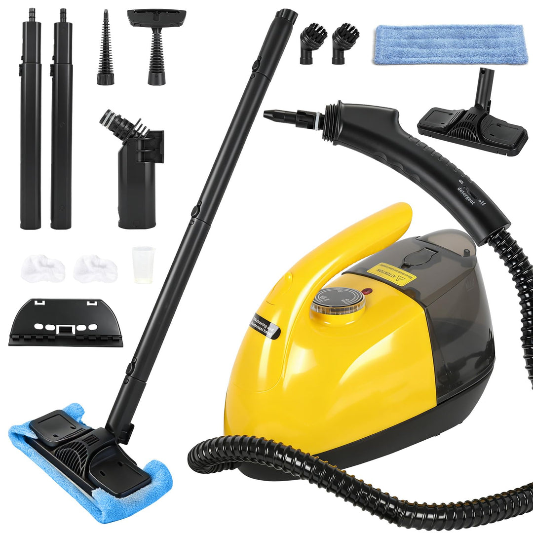 Dampfreiniger, 1800W Tragbarer Dampfreiniger Boden mit 900-ml-Tank, 15 Zubehörteile, Handdampfreinig