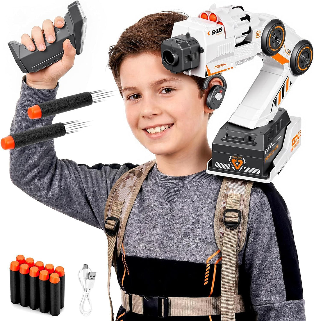 Starnearby Smart Tracking Mechanical Arm Foam Blaster, Schultermontierter Roboterarm mit Sensor, Ste