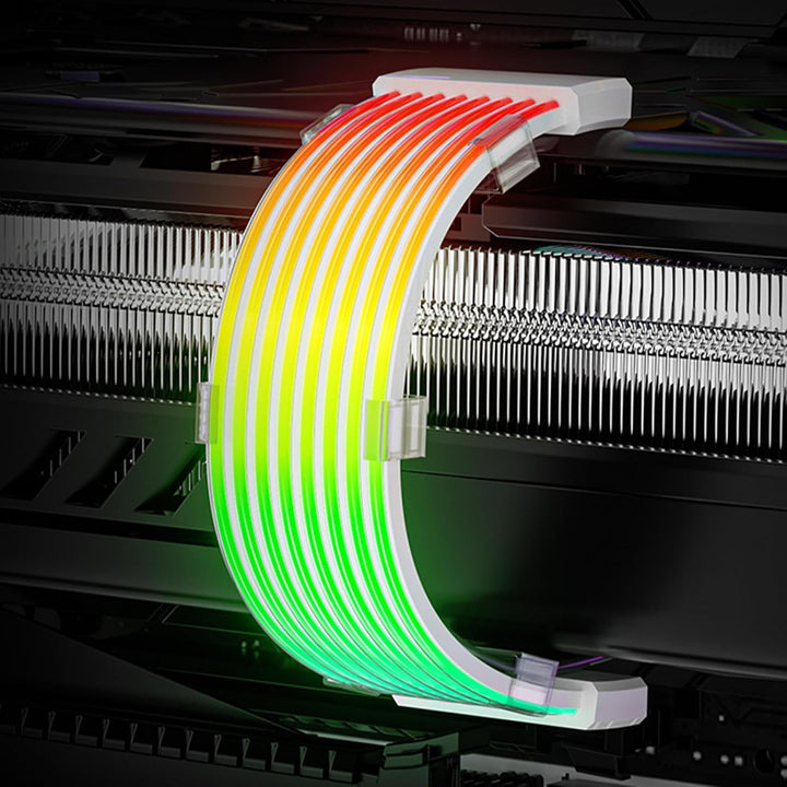 RGB-LED-Streifen, Neon-Silikonkabel, 24-polig, Kabelabdeckung für Motherboards, für Grafikkarte, Com