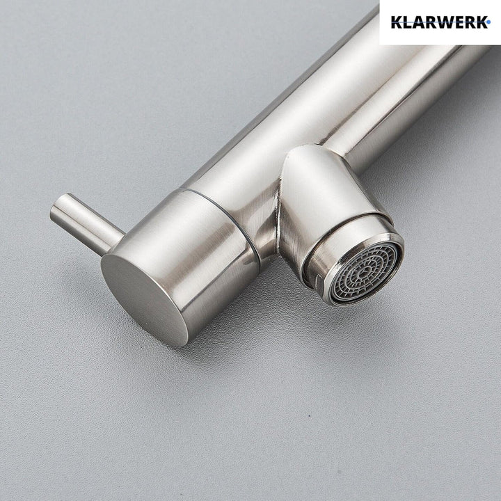 Ben | Gastronomie Chrom Silber Küchenarmatur| Zwei Brausen | Edelstahl Professional Wasserhahn Küche