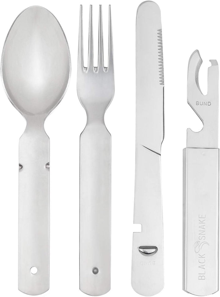 Black Snake Essbesteck 2er 4er oder 6er Set im BW Stil ideales Besteck zum Camping 6 Personen Set, 6