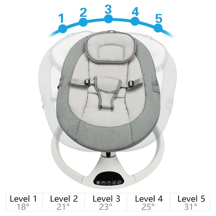 Elektrische Babywippe, Babywippe mit Bluetooth, Schaukelstuhl mit Fernbedienung for babies aged 0-12